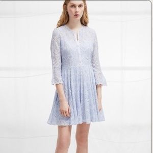 French Connection Pale Blue Broderie Anglaise Dress